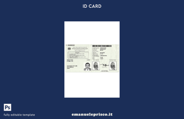 stile verificato MALESIA Modello di certificato di identificazione temporaneo